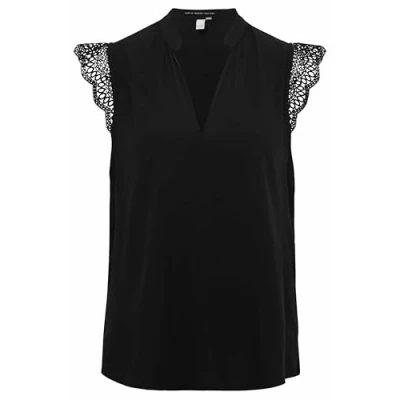 Abbildung von QS MIT Detail Bluse, Damen, Größe: 42, Schwarz