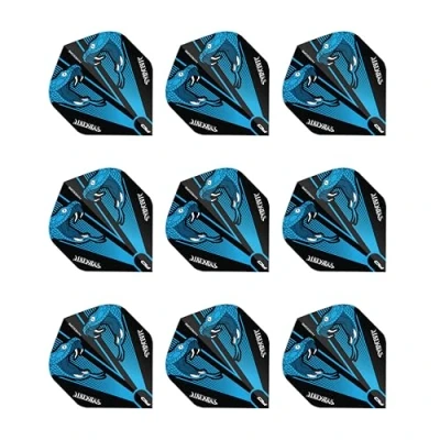 Abbildung von RED DRAGON Hardcore Peter Wright Snakebite Blau Transparent Dart Flights 3 Sätze pro Packung (9 insgesamt)