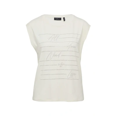 Abbildung von s.Oliver Black Label MIT Glitzerartwork Tshirt print, Damen, Größe: 34, Ecru