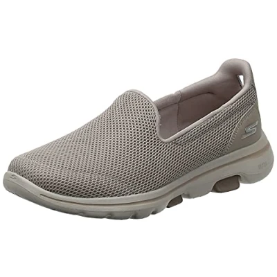 Abbildung von Skechers Damen Go Walk 5 Sneaker, Taupe Textile Trim, 42 EU
