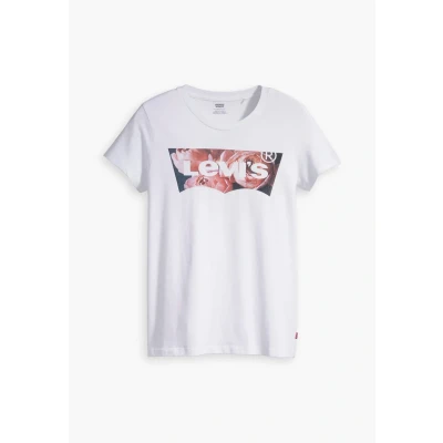 Abbildung von Levi&#039;s Damen The Perfect Tee T Shirt,Housemark Photo Fill White,XS