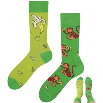Abbildung von TODO Colours Lustige Affen Socken Herren, Banana und Affe Lustig (43 46, Monkey &amp; Banana)
