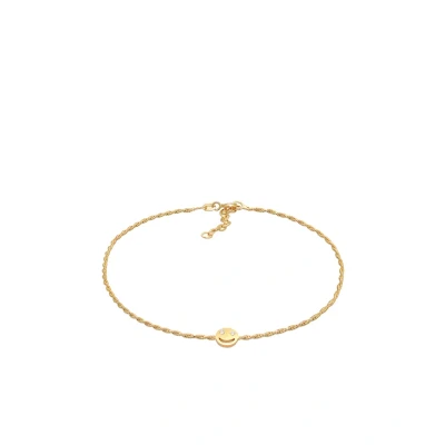 Abbildung von Elli Emoji Basic Fußkettchen goldcoloured, Damen, Größe: 22, Gold coloured