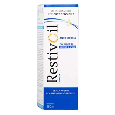 Abbildung von RestivOil Complex Anti Schuppen Shampoo für Haare, physiologisches Öl mit antiseborrhoischer Wirkung und Juckreiz, normales bis fettiges Haar, 250 ml