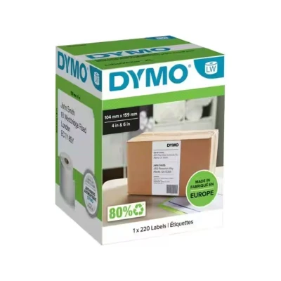 Abbildung von DYMO Original LabelWriter Versandetiketten (Extragroß) für 5XL/4XL Etikettendrucker 104 mm x 159 Rolle mit 220 Etiketten selbstklebend Beschriftungsgerät