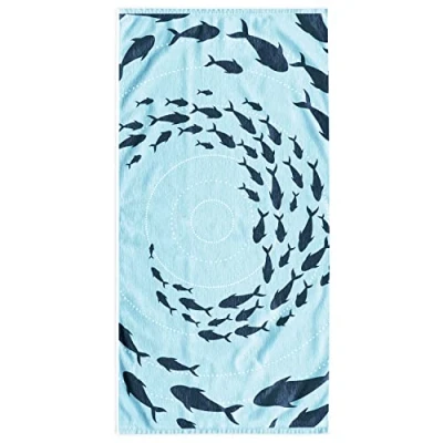 Abbildung von DecoKing Strandtuch groß 90x180 cm Baumwolle Frottee Velours Badetuch blau dunkelblau Shoal