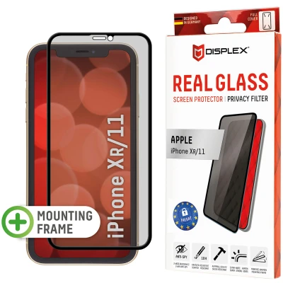 Abbildung von Apple iPhone Xr Panzerglas Displex Real Privacy Glass FC Displayschutz aus gehärtetem Glas für das 11 /