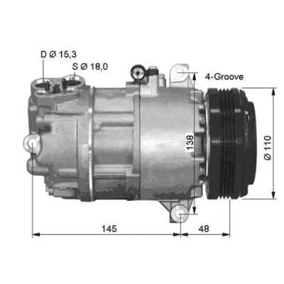 Abbildung von NRF EASY FIT 32493 Kompressor CSV613C 12 PAG 46 mit Kompressoröl, Dichtring BMW: 3 Saloon, X3, Touring