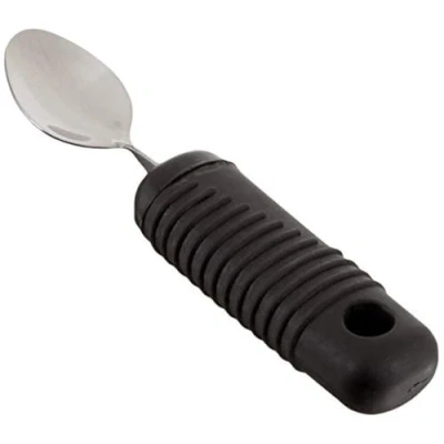 Abbildung von Sammons Preston Sure Grip Biegsame Teelöffel, Edelstahl Löffel mit 4&quot; Langen dicken Gummihandgriff Good Grip, Essen Hilfe für Arthritis, Schlaganfall Impairments und Behinderungen