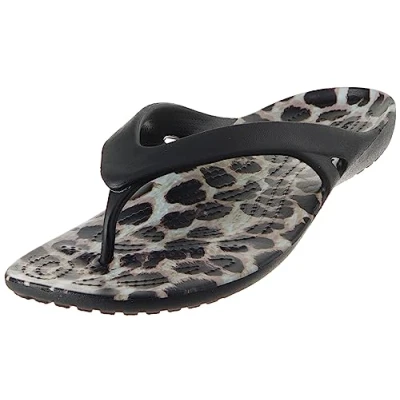 Abbildung von Crocs Kadee II Graphic Flip W, Holzschuh, Black/Multi Animal,