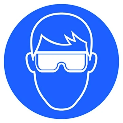 Abbildung von 10 Stück Schutzbrille Aufkleber Augenschutz Verbotszeichen Gebotszeichen mit UV Schutz Warnzeichen für Außenbereich Innenbereich von STROBO 9,5 x cm