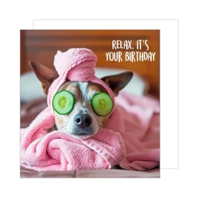 Abbildung von Edition Seidel Premium quadratische Geburtstagskarte mit Umschlag. Glückwunschkarte Happy Birthday Billet Tier Karte Mann Frau Cooler Hund Humor Lustig (GQ160 SW024)