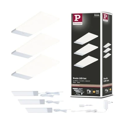 Abbildung von Paulmann 921.21 LED Unterschrankleuchte Bredo mit Näherungsensor 3er Set 3x2,5W 80x190mm 3x180lm 230/12V Silber