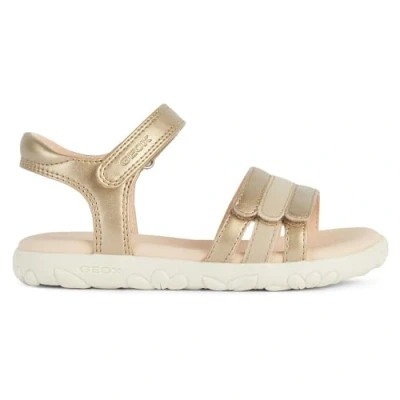 Abbildung von Geox Haiti Riemensandalette für Kinder, Größe: 29, Gold Schuhe