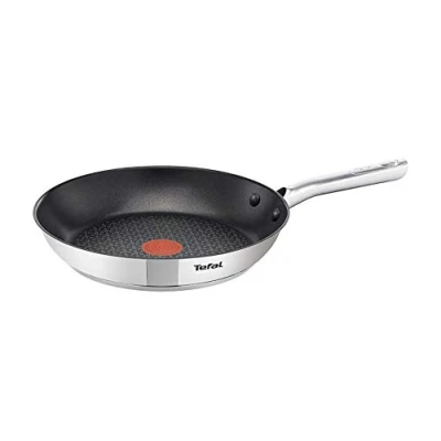 Abbildung von Tefal Duetto Pfanne A70404 24 cm sichere Antihaftversiegelung Temperaturindikator Thermo Spot gesundes Kochen Edelstahl Kochgeschirr und Anbraten Induktion