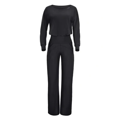 Abbildung von Winshape Damen Functional Comfort Jumpsuit JS101LSC, Style, Fitness Freizeit Yoga Pilates, Schwarz