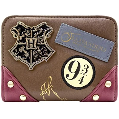Abbildung von H.P. Hogwarts Abzeichen Ollivanders Geldbörse, Braun, One Size, Taille Unique, Einzigartig