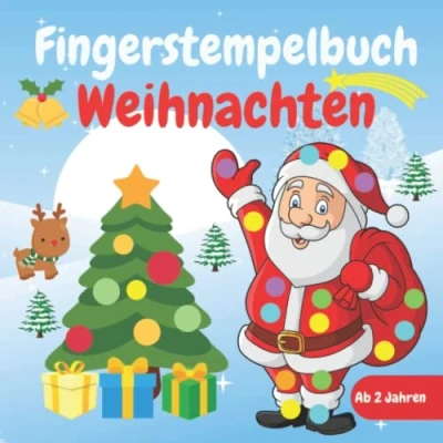 Abbildung von Fingerstempelbuch Weihnachten Ab 2 Jahren: Weihnachtmalbuch zum Fingerstempeln , Malen und Basteln Bastelbuch für Kinder Jahre Fingerfarben Stempelbuch Mädchen Jungen