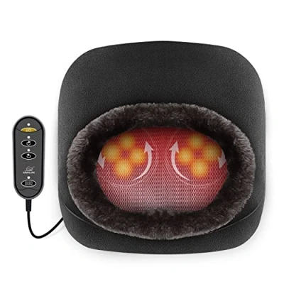 Abbildung von Snailax Elektrisch Shiatsu Fußmassagegerät mit Wärmefunktion, Geschenke für Männer Frauen Mama Papa, Fußwärmer, 2 in 1 Kneading Fussmassage oder Rückenmassagegerät, Massagegeräte Entspannung