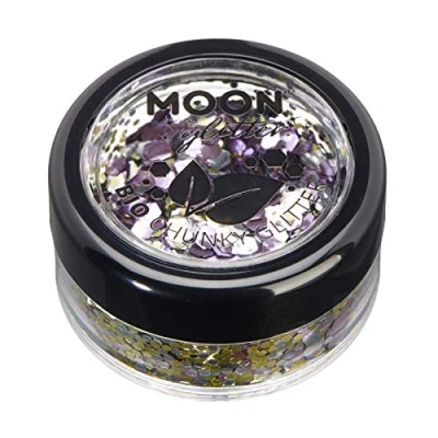 Abbildung von Mystiker Biologisch abbaubarer Öko Glitter von Moon 100% kosmetischer Bio für Gesicht, Körper, Nägel, Haare und Lippen 3g Champagner