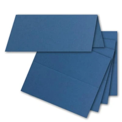 Abbildung von FarbenFroh by GUSTAV NEUSER 50x Tischkarten in Royalblau (Blau) 4,5 x 10 cm blanko Doppel Karten als Platzkarten und Namenskarten für Hochzeit Feste
