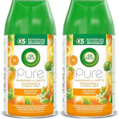 Abbildung von Air Wick Freshmatic Max Raumspray DUO Nachfüller für den Duft: Pure Mandarine und Limette 2 x 250 ml Raumduft Lufterfrischer