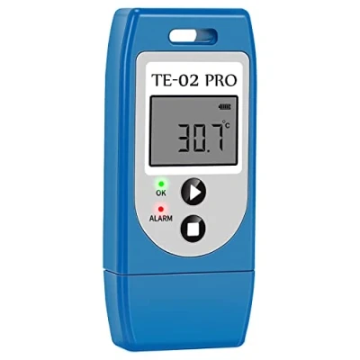 Abbildung von ThermElc TE 02Pro Temperatur Datenlogger, LED Lichtwarnung für Temperatur, MKT, 30 bis +60 C und einfach zugängliche PDF CSV Datenberichte, geeigneter temperaturempfindlicher Kühlkettenversand