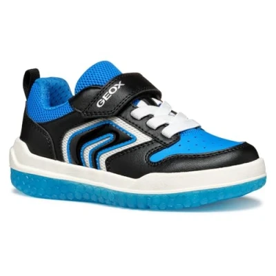 Abbildung von Geox Light UP Buzzerlight BOY Sneaker low für Kinder, Größe: 38, Black/light blue Schuhe
