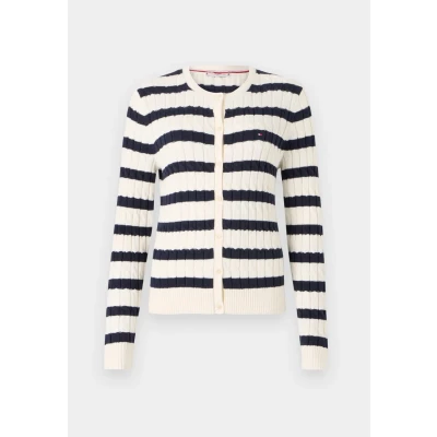 Abbildung von Tommy Hilfiger Strickjacke, Damen, Größe: Small, Ivory silk/dark night navy