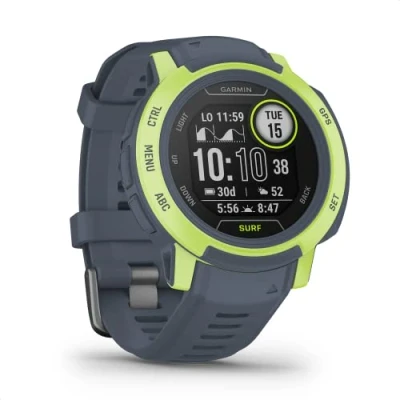 Abbildung von Garmin Instinct 2 Surf wasserdichte GPS Smartwatch mit Wind oder Kitesurf App, Gezeiteninfos, Surfline Anbindung, bis zu 28 Tage Akkulaufzeit, über 40 Sport Apps, Smart Notifications