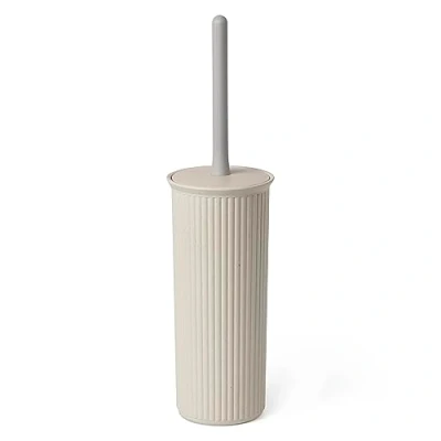 Abbildung von TATAY WC Bürste ECOHOME aus Polypropylen, Schwarze Bürste, BPA frei, 100% recycelter Kunststoff, Beige. Maße: 9,5 x 39,5 cm
