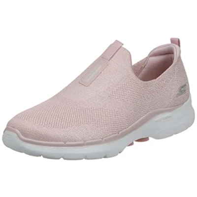 Abbildung von Skechers Damen Go Walk 6 Glimmering Sneaker, Lt Pink Textile Trim, 43 EU