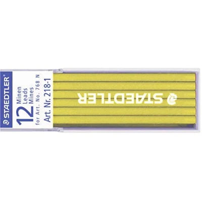 Abbildung von STAEDTLER 218 Lumocolor non permanent omnichrom Spezialmine, 12 Stück Etui, gelb