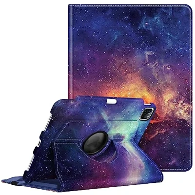 Abbildung von Fintie Hülle für iPad Pro 11 Zoll 4. Generation/ 3. Gen/ 2. Gen (Modell 2022/2021/2010) mit Pencil Halter Schutzhülle Cover 360 Grad drehbarem Ständer und Auto Schlaf/Wach Funktion, Die Galaxie