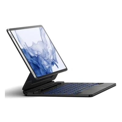 Abbildung von Dexnor Tastatur Hülle für Samsung Galaxy Tab S10+ Plus/S9+ Plus/S9 FE+ Plus/S8+ Plus/S7 FE/S7+ Plus mit Trackpad Magnetische Ständer S Pen Halter Beleuchtete Deutsches QWERTZ Schwarz