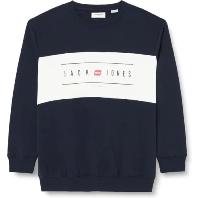 Abbildung von Jack &amp; Jones Jjelliot Block CREW NECK Sweatshirt, Herren, Größe: Large, Navy blazer
