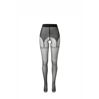 Abbildung von camano Crotchless Overknee Strumpfhose, Damen, Größe: Large, Black