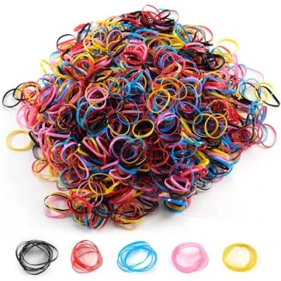 Abbildung von 1500 Stück Haargummis, Mini Kleine Haargummis Gummibänder Elastische, Scrunchies für Frauen Mädchen Herren (Bunt)