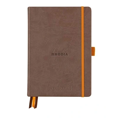 Abbildung von Rhodia 118572C Notizheft Goalbook (DIN A5, 14,8 x 21 cm, Dot, praktisch und trendige, mit festem Deckel, 90g weißes Papier, 120 Blatt) 1 Stück, Braun