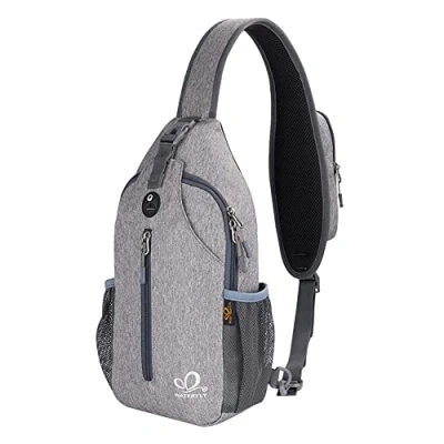 Abbildung von WATERFLY Sling Rucksack Bag Schulterrucksack Umhängetasche Verstellbarer Rucksackgurt Wandern Brust für Herren und Damen Schwarz