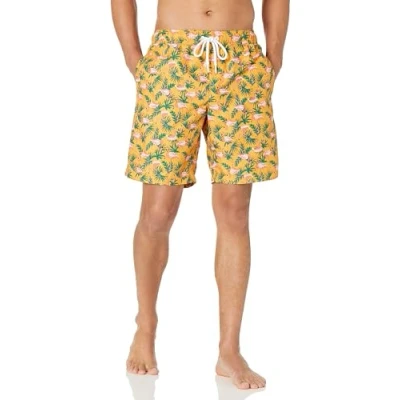Abbildung von Amazon Essentials Herren Badehose, 23 cm, Mit Lockerer Passform und Schnelltrocknend Auslauffarben, Orange Flamingo, XL