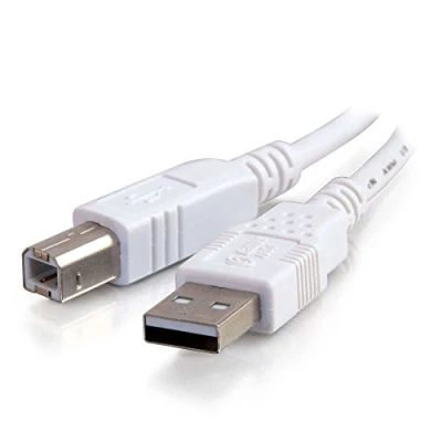 Abbildung von C2G USB Druckerkabel, 2. 0 A auf B Kabel. Kompatibel mit Druckern und Scannern von HP, Epson, Brother, Samsung, Cannon allen anderen A/B Geräten (1M, Weiß), 81560