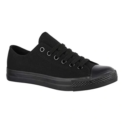 Abbildung von Elara Unisex Sneaker Low top Turnschuh Textil Chunkyrayan 89A35B Allblack 37