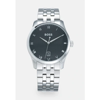 Abbildung von BOSS Principle Uhr silvercoloured/black, Herren, Größe: One Size, Silver coloured/black