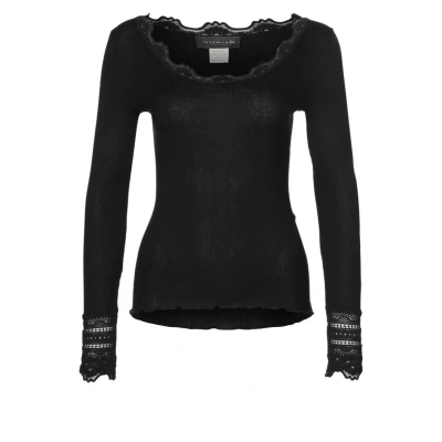Abbildung von rosemunde Langarmshirt »Benita Silk Blouse«, Vintage Spitzenbesatz am Ausschnitt, elastische Spitze an den Ärmeln