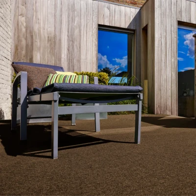 Abbildung von andiamo Kunstrasen Outdoor wasserdurchlässig, Rasenteppich wetterfest, Drainage Noppen, UV beständig, für Balkon und Garten, Farbe:Braun, Größe:200 x 600 cm