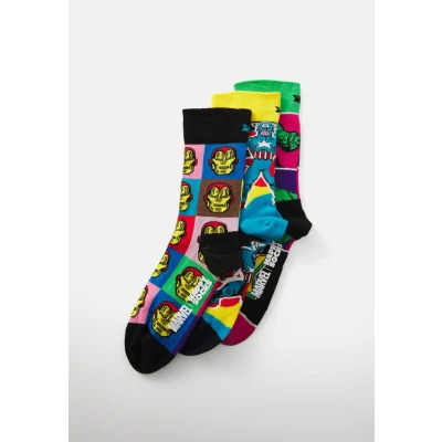Abbildung von Happy Socks MARVEL Avengers GIFT SET Unisex 3 PACK Socken, Größe: 41 46, Green