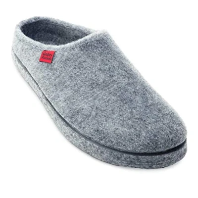 Abbildung von Andrés Machado Hausschuhe für Damen Herbst Unisex Slipper drinnen und draußen AM001 Pantoffeln aus Filz mit rutschfester Gummisohle Grau, EU 39