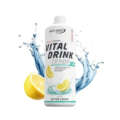 Abbildung von Best Body Nutrition Vital Drink ZEROP® Bitter Lemon, Original Getränkekonzentrat Sirup zuckerfrei, 1:80 ergibt 80 Liter Fertiggetränk, 1000 ml
