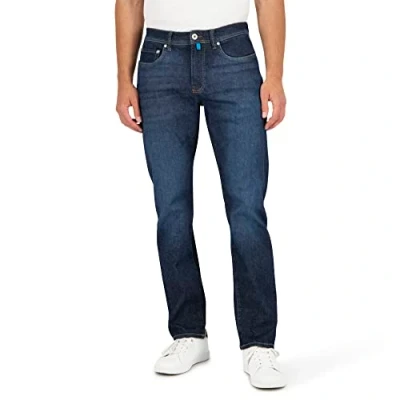 Abbildung von Pierre Cardin Herren Jeans Lyon Männer Hose Tapered Fit Dark Blue Used Buffies Washed 8006 6814 35W 34L